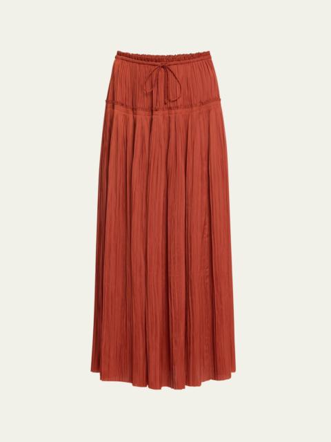 Malia Pleated Drawstring Maxi Skirt