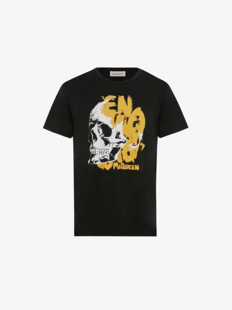 Alexander McQueen Men's McQueen Graffiti Skull T-shirt in Black
