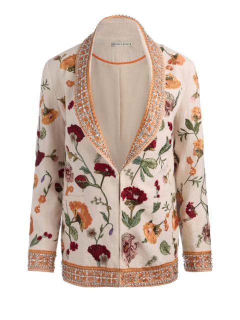 Alice + Olivia IVAN EMBELLISHED LINEN BLAZER