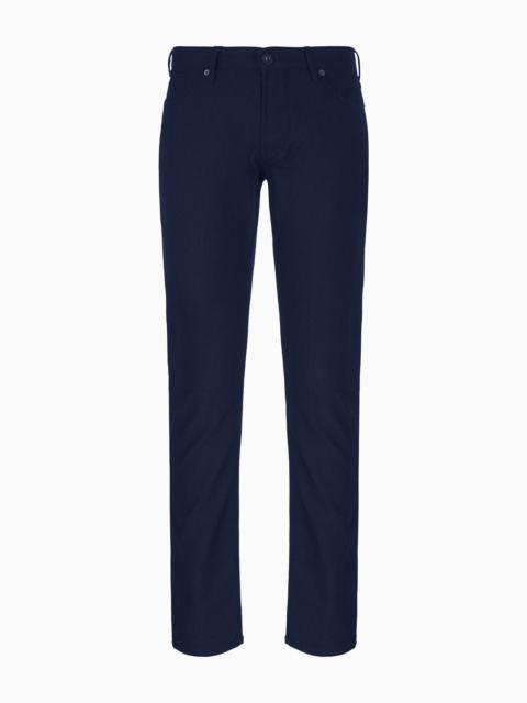 EMPORIO ARMANI Slim-fit J06 trousers in textured, yarn-dyed fabric