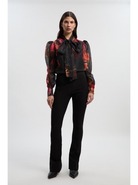 KAREN MILLEN Petite Ponte High Waisted Slit Detail Trouser