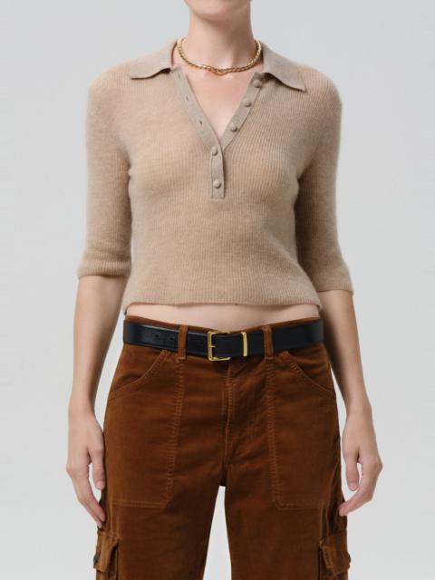 Citizens of Humanity Amelie Polo Sweater In Fawn