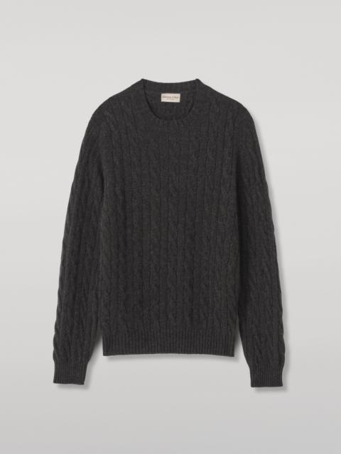 Johnstons of Elgin Calder Dark Grey Cable Cashmere Jumper