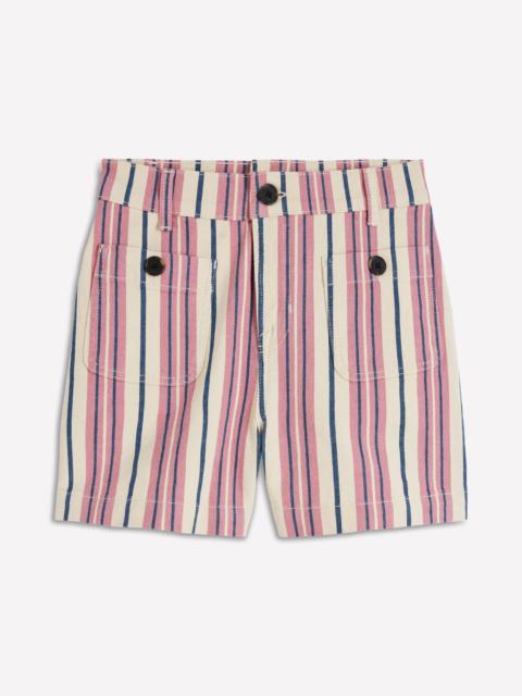 BODEN Primrose Denim Shorts-Pink Stripe