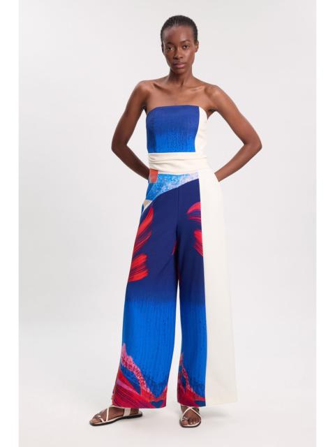 KAREN MILLEN Soft Tailored Colourblock Tailored Bandeau Jumpsuit