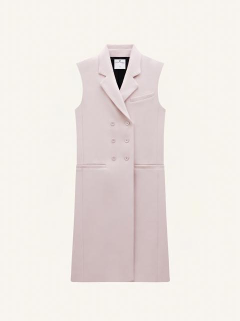 courrèges EMBROIDERED WOOL SLEEVELESS COAT