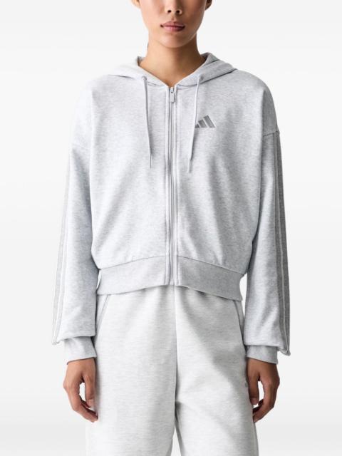 adidas logo-embroidered zip-up hoodie