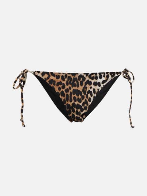 GANNI Leopard-print bikini bottoms