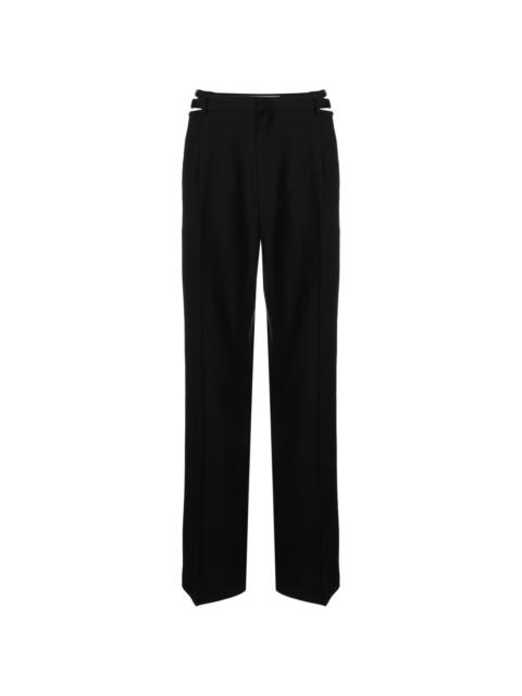 Lingerie cut-out wool trousers