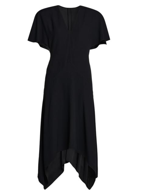 Stella McCartney Women's Envers Satin V-Neck Midi-Dress - Black