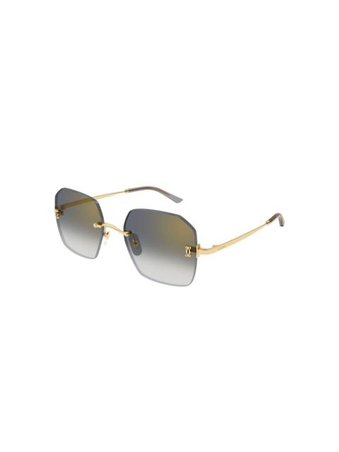 Cartier geometric-frame rimless sunglasses