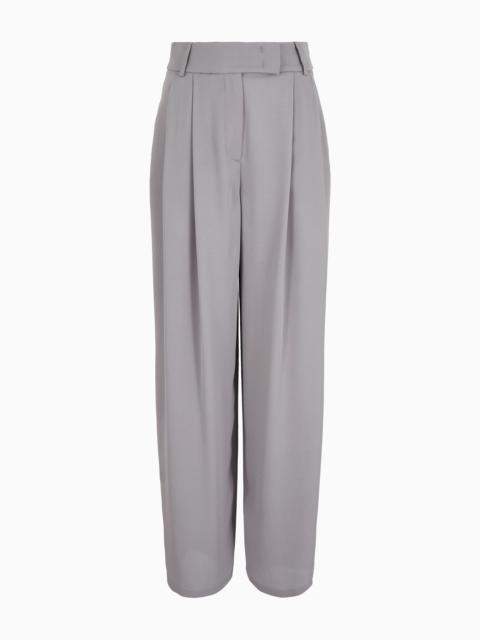 ASV triple silk-georgette double-pleat trousers