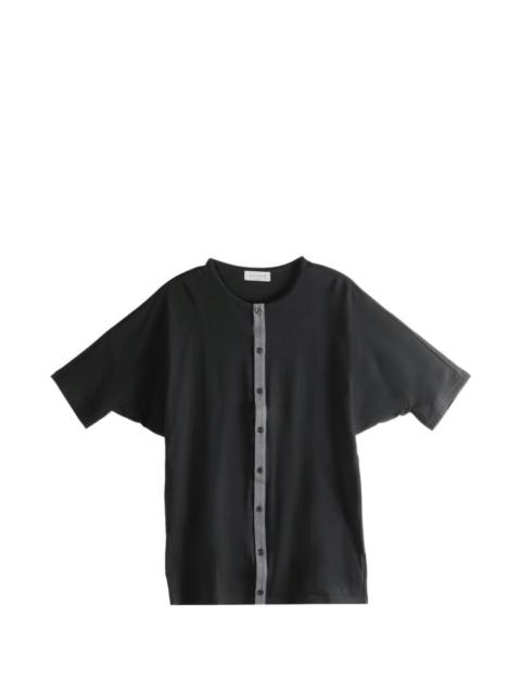 Yohji Yamamoto contrast-trim button-up T-shirt