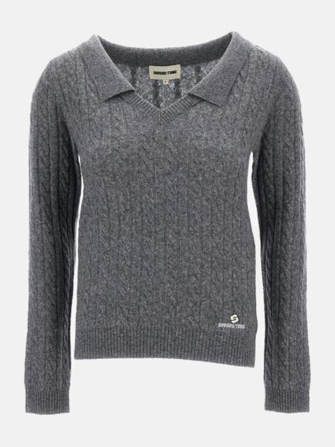 SHUSHU/TONG V-neck cable-knit sweater