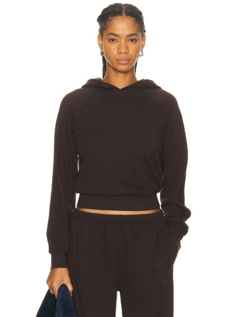ÉTERNE Shrunken Lightweight French Terry Hoodie Sweatshirt
