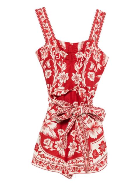 FARM RIO floral belt playsuit
