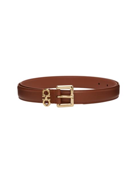 FERRAGAMO Brown Double Gancini Fixed Belt