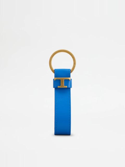 Tod's KEY HOLDER IN LEATHER - LIGHT BLUE