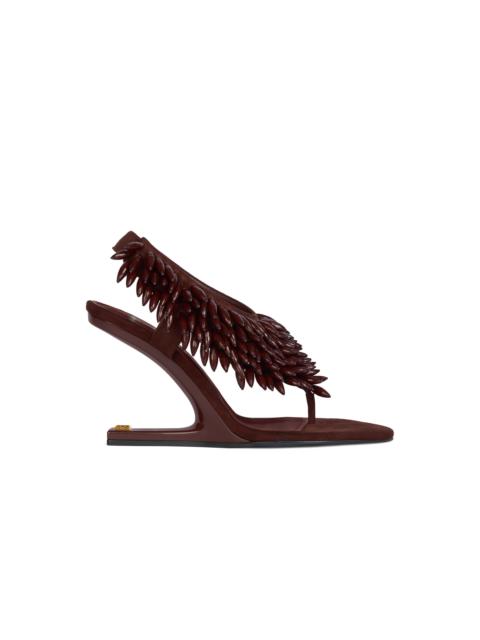 Balmain No Wedge beaded suede sandals