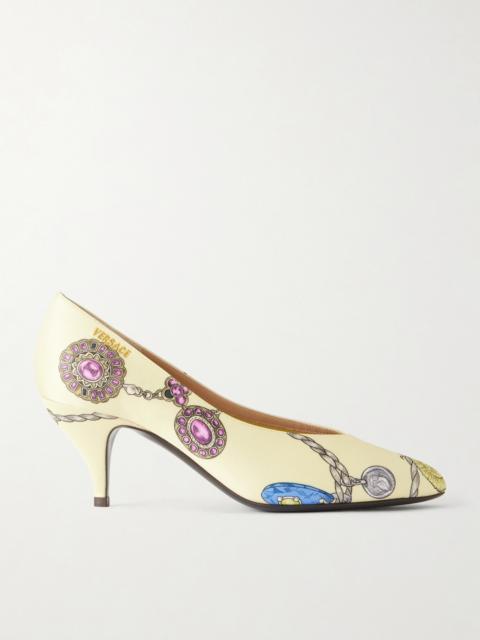 VERSACE Tina Printed Satin Pumps