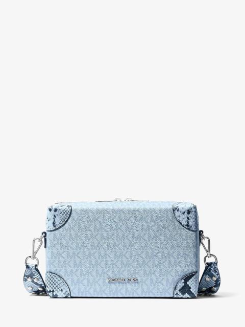 MICHAEL KORS Jeanie Small Signature Logo and Snake Embossed Crossbody Bag