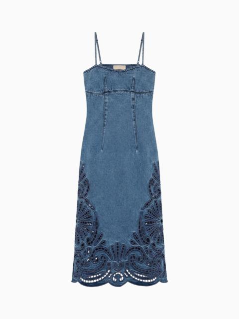 ULLA JOHNSON The Jane Eyelet Denim Dress