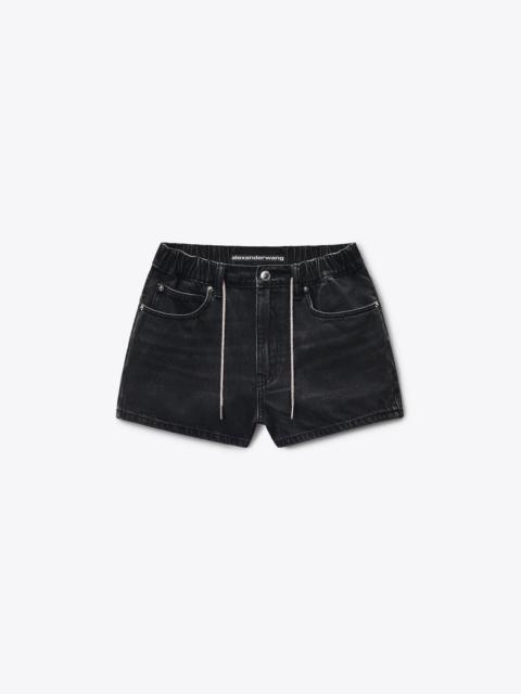 Alexander Wang crystal hotfix drawcord short