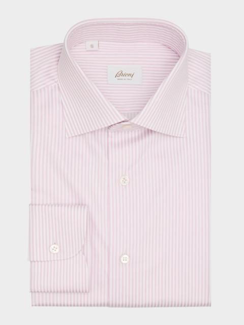 Brioni Men's Cotton Bengal Stripe Dress Shirt