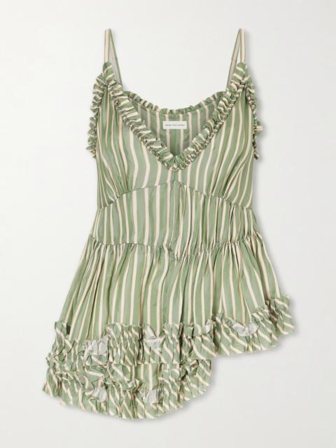 Dries Van Noten Cemil Striped Ruffled Satin Camisole
