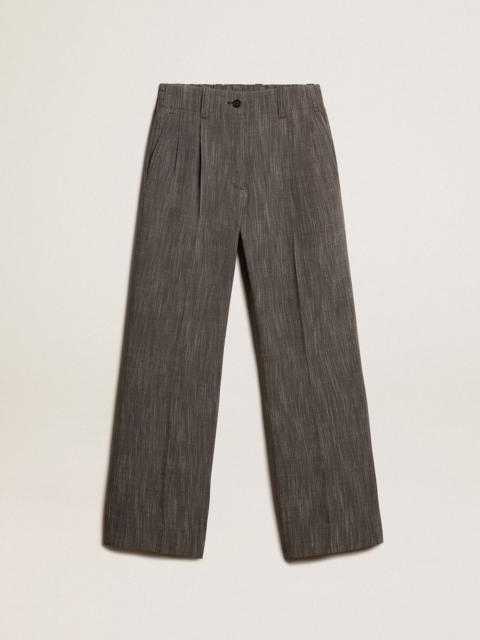 Golden Goose Women’s high-waisted pants in gray melange wool blend