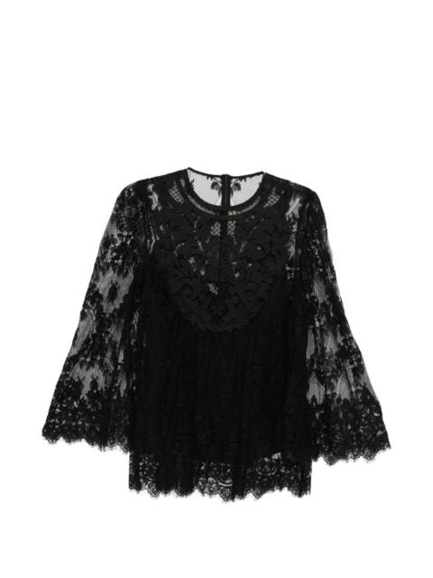 ELIE SAAB floral-lace blouse