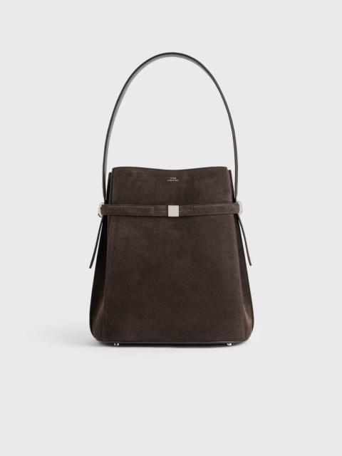 TOTEME Belted suede bucket bag brown