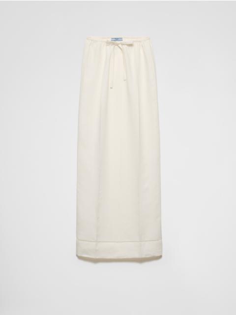 Prada Embroidered linen maxi-skirt