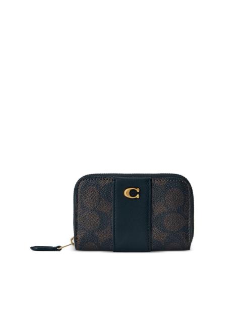 COACH essential small zip around card case in Signature upcrafted leather