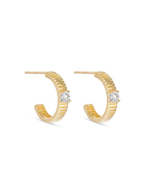 STONE AND STRAND Dainty Diamond Pirouette Hoops