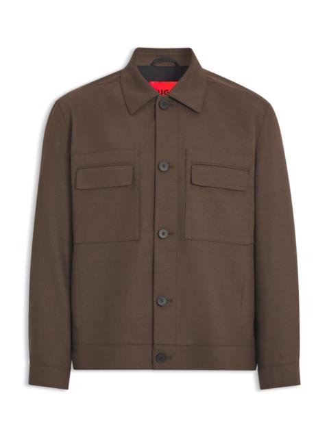 HUGO SLIM-FIT JACKET IN WRINKLE-RESISTANT TWILL