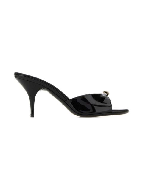 Miu Miu Black Leather Mules