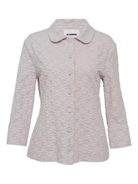 Jil Sander flower-textured long-sleeve shirt