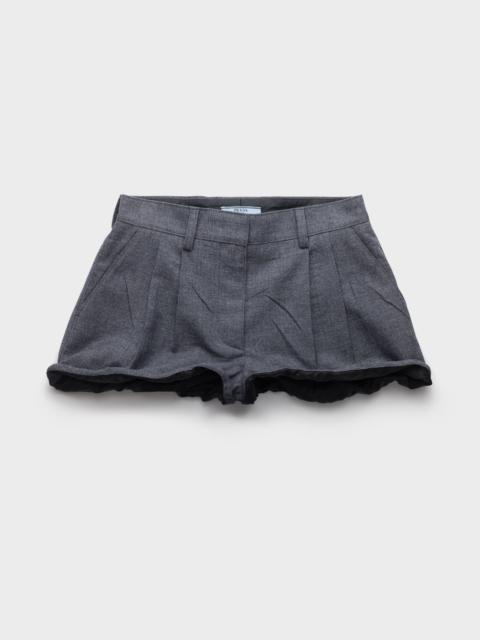 Prada Grisaille and antiqued satin shorts