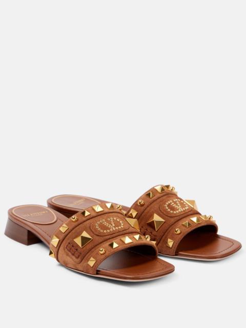Valentino Plaster Caster studded suede slides