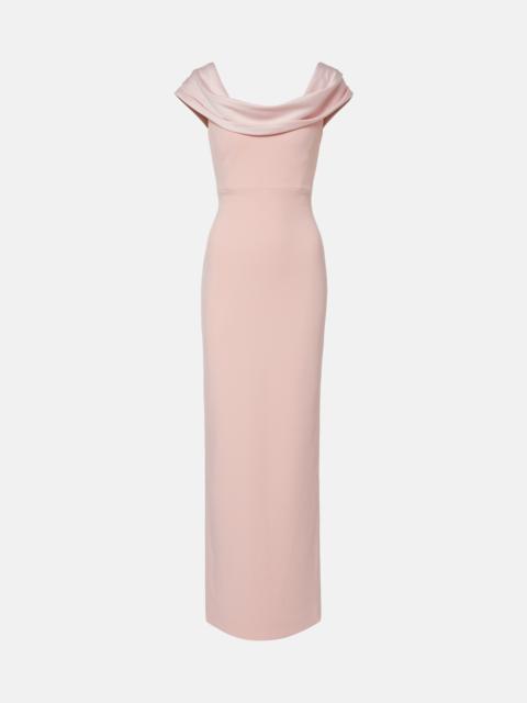 SOLACE LONDON Adele satin-trimmed gown