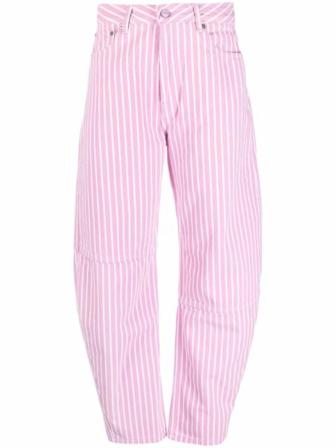 GANNI Stary wide-leg striped jeans