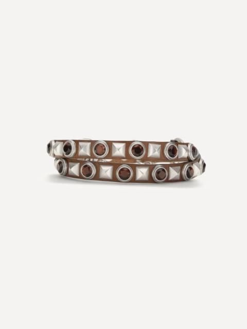 Etro Leather Belt with jeweled studs