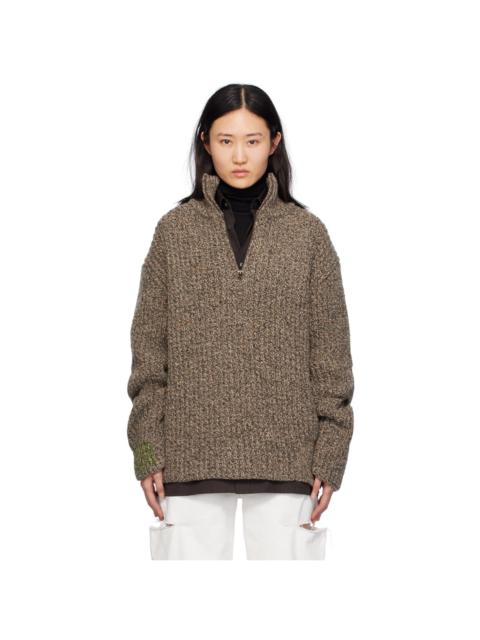 Brown Mended Sweater