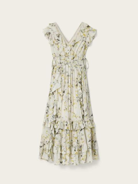 ALLSAINTS CANTO FLORAL RUFFLED MAXI DRESS