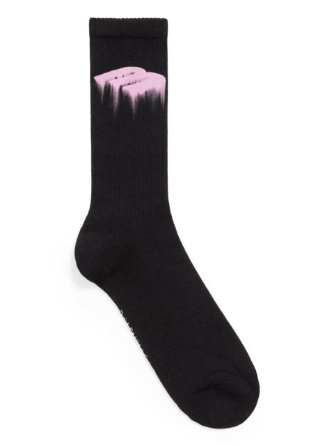 BALENCIAGA Men's Wet Brush Socks - Pink Black