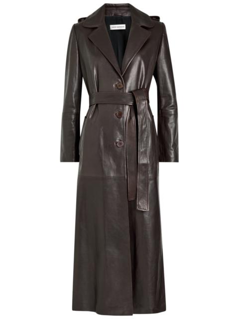 Nour Hammour Scarlett Belted Leather Trench Coat