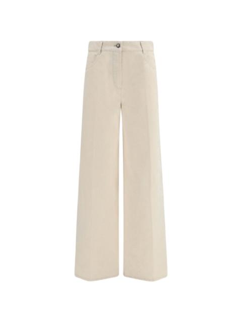forte_forte belt-loops wide-leg trousers
