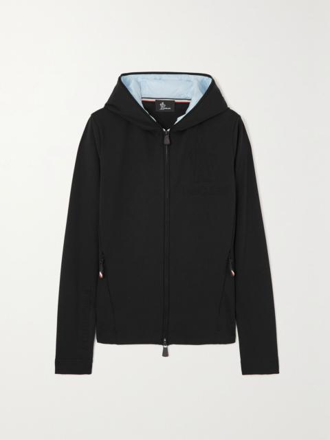 Moncler Grenoble Embossed jersey hoodie Black