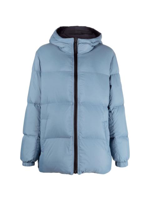 hooded down-padded jacket